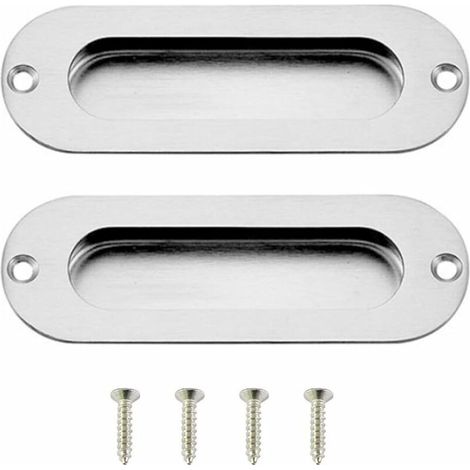 royaluxe - Poignée de porte coulissante, 2pièces Poignées de Porte avec vis, Inox Poignées Sliding Door Handles, tiroir Poignées Encastréespour avec Vis pour porte, Armoire, Placard, cuisine, balcon d (1/5)