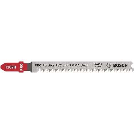 BOSCH Stichsägeblatt T 102 H Gesamtlänge 100 mmZahnteilung 2,3 mm HCS 5 Stück / Karte (1/4)