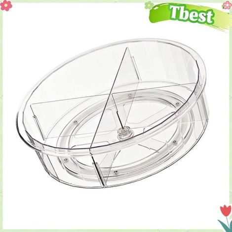 Tbest Plateau tournant de stockage Organiseur Lazy Susan de 30,5 Cm, Plateau Tournant Transparent pour Armoire de meuble rangement (1/5)