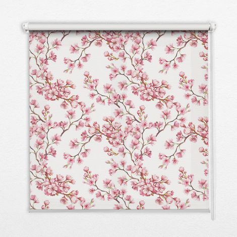Tenda a Rullo Interna per Finestra - Tenda Filtrante Luce - Tenda Privacy - Tenda Decorativa Rettangolare - Rullo per Interni - (150 cm x 140 cm) - Giglio rosa (1/5)