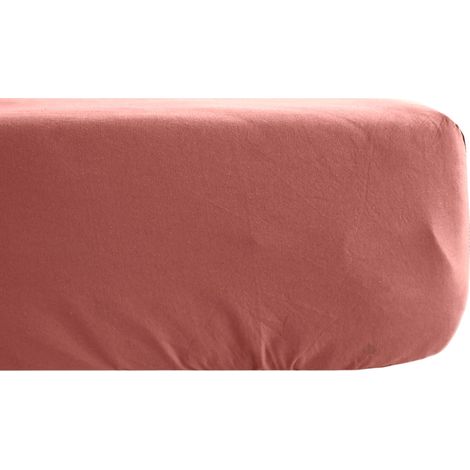 Drap housse uni percale de coton MANOIR Bonnet de 35 cm 140x200 cm (1/5)