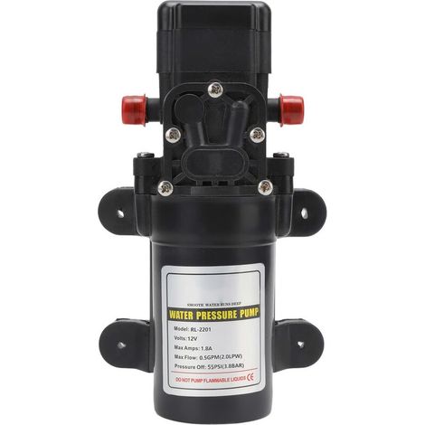 Self-Priming Water Diaphragm Pump, Fresh Water Pressure Diaphragm Pump for RV, Camper, Marine Boat, High Pressure Industrial Rotary Water Pump (RL 2201 12V)