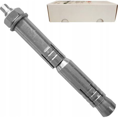 Goujons D'Ancrage Acier 10 x 150 Pour Beton, Double Expansion, Avec Ecrou Et Rondelle, Lot De 20