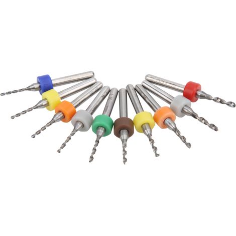 10 forets hélicoïdaux pour circuits imprimés en acier au tungstène, outil de micro-perçage vertical de 1,1 à 2,0 mm (1/5)