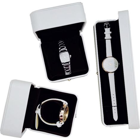 Caja de regalo vacía de PU con forma de cisne blanco, con almohada en el interior, para guardar pulseras de hombre/mujer.