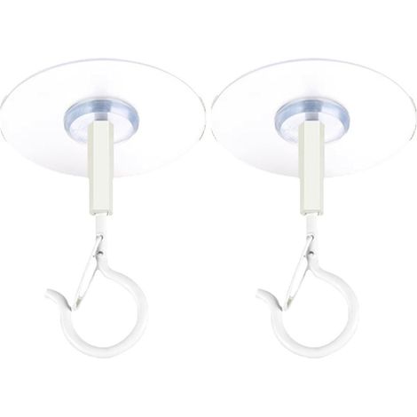 BEBUSINGOTO Juego de 2 ganchos adhesivos para techo, ganchos adhesivos para colgar, gancho adhesivo para techo sin agujeros con cierre de seguridad a prueba de viento, ganchos de techo para colgar li (1/5)