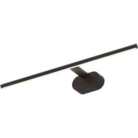 AMXCNOY Applique murale au-dessus du miroir, style minimaliste noir, forme oblongue horizontale, 60 cm, lumière chaude, 11 W LED, modèle Milagro (1/5)