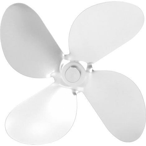 Kit de 4 pales de ventilateur de poêle en alliage d'aluminium avec vis et clé hexagonale de rechange argentée (1/5)