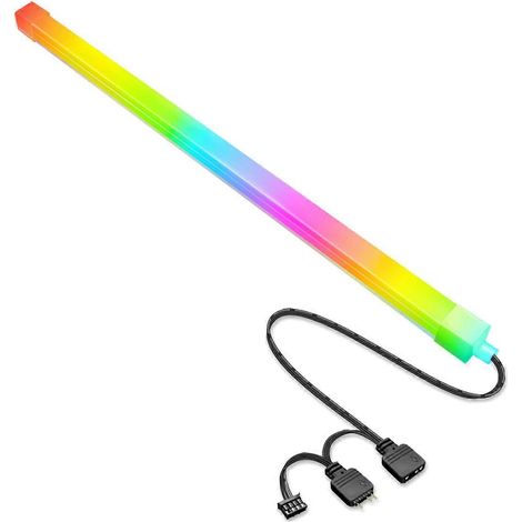 Barre lumineuse LED décorative COOLMOON F300 pour châssis d'ordinateur de bureau (3 broches x 2 + 4 broches, 5 V ARGB). (1/5)