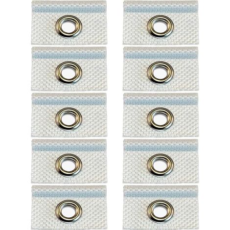 Lot de 10 œillets pour auvent de 8 mm pour rail de passepoil de camping-car, blanc, bande de passepoil pour camping, œillets de suspension pour auvent pour camping-car, caravane