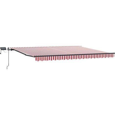 Maison Exclusive - Tenda Retrattile Rosso e bianco 400 ×300 cm Tessuto