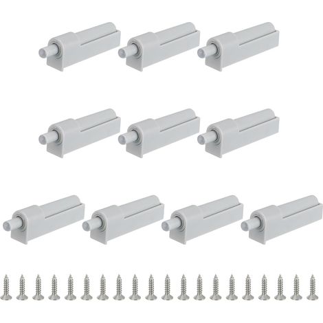 Amortisseurs de porte à fermeture amortie, lot de 10 ferme-portes avec 20 vis, pour la rénovation de portes de meubles (placards, portes de cuisine, penderies), gris (1/5)