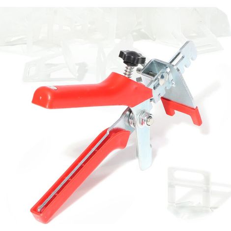 XPOtool Kit Système de Nivellement - avec 400 croisillons 1,0 mm & 1 Pince - Aide Pose Carrelage pour Carreaux Mur et Sol - Chantier Carreleur (1/5)
