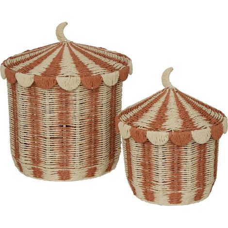 Lot de 2 Paniers de Rangement "Bella" 42cm Multicolore