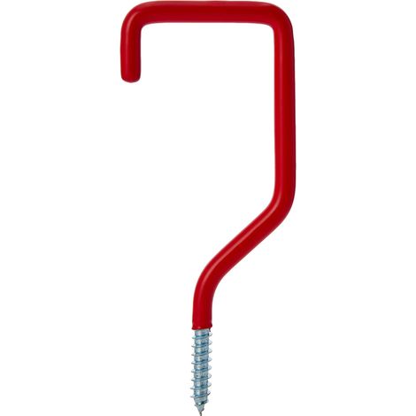 Merriway BH00900 Gancio Multiuso per Garage e Rimesse, Rivestimento in Plastica, Rosso, Set di 4 Pezzi (1/2)