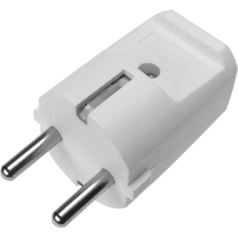 Schutzkontakt-Stecker, 2-polig + Erdung, 10/16 A, 250 V, Kabeleinführung zentral (1/2)