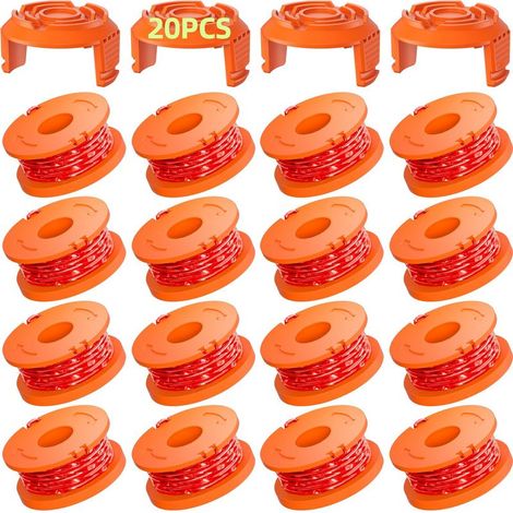 16 Pack Bobine Fil Coupe Bordure 3 m - WA0004.1/WA0010 Coupe Bordures Ø1,65 mm, Bobine de Fil Debroussailleuse(16 Fil Coupe Bordure,4 Couvercle) (1/5)