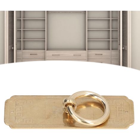 Poignée de porte de meuble en cuivre pur, style antique chinois, pour armoire et fenêtre, longueur 10 cm, design rétro.