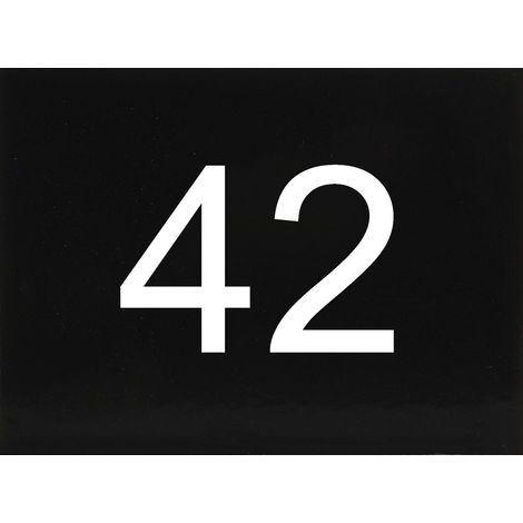 Nummernschild selbstklebend, 40 x 30 mm, Type 42, Kunststoff schwarz glänzend