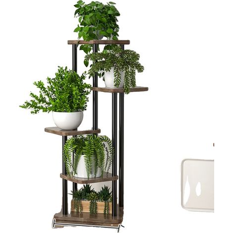 Soporte para plantas, construcción metálica, diseño que ahorra espacio. (1/2)
