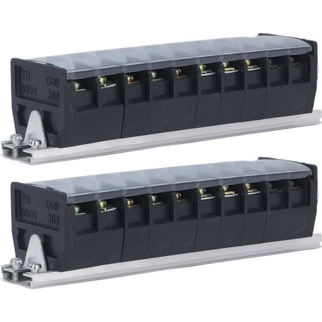 2 borniers à vis double rangée 30 A 660 V pour l'éclairage de ponts et de tunnels, distribution électrique, 10 positions (1/5)