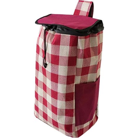Sac de Rechange pour Caddie, Sac de Remplacement pour Chariot de Courses, Sacs Imperméables Portatifs de Chariot à Caddie de Tissu D'oxford, Poche pour Chariot D'épicerie D'intérieur, Rouge Gris (1/5)