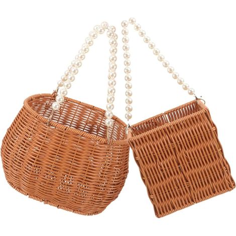 Panier tressé en imitation rotin pour fleurs et décorations, rangement multifonctionnel pour la maison (1/5)