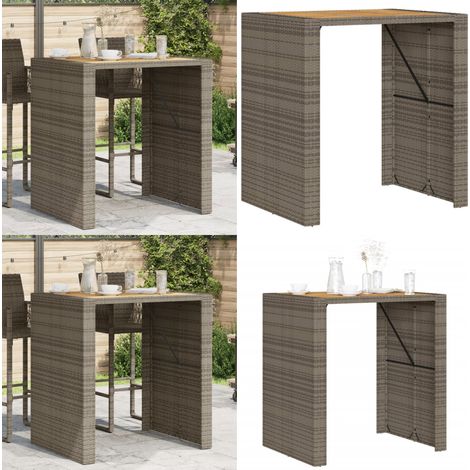 Table de bar de jardin et dessus en bois acacia résine tressée - Table De Jardin - Table De Bar - Mobilier De Jardin - Table Extérieure - Table Patio - Home & Living