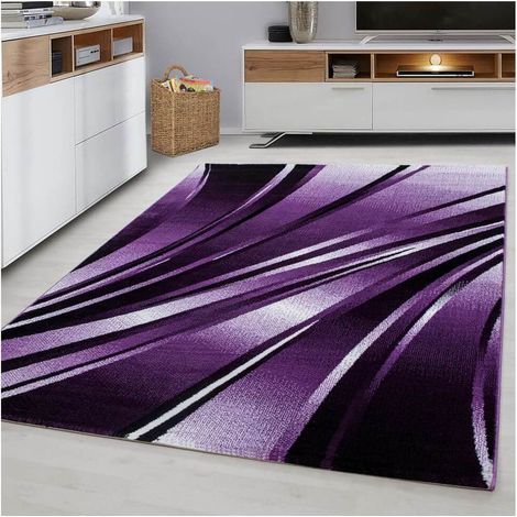 Tapis courbe moderne pour salon rectangle Jursic Lilas 160x230