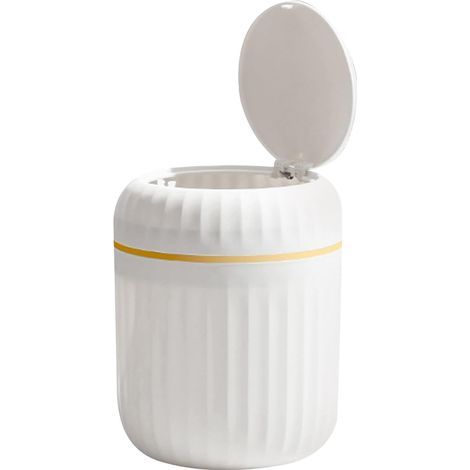 CCYKXA  Small Tabletop Trash Can, 16x13cm, Desk Wastebasket with Reusable Plastic Lid, for Kitchen, Dressing Tables, Bathrooms
