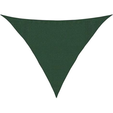 Voile d'ombrage, 160 g/m², vert foncé, 3,5 x 3,5 x 4,9 mètres, polyéthylène haute densité. (1/5)