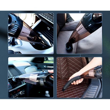 Tragbarer, kabelloser Autostaubsauger, Nass- und Trockensauger, Handstaubsauger, ergonomisch, für die Auto- und Haushaltsreinigung, Schwarz, EU-Stecker (1/4)
