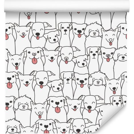 Papel pintado de perros para salón y dormitorio, 50x1000 cm (1/5)