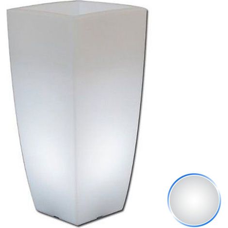 Vaso luminoso quadrato mod. Agave 33x33 cm h 70 con luce bianca (1/10)