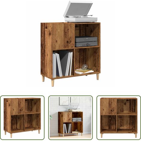 Meuble vinyle -  Armoire à disques vieux bois 84,5x38x89 cm bois d'ingénierie (1/5)