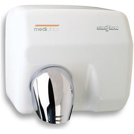 Asciugamani Elettrico Aria Calda Automatico in Acciaio Bianco Mediclinics Saniflow E05A