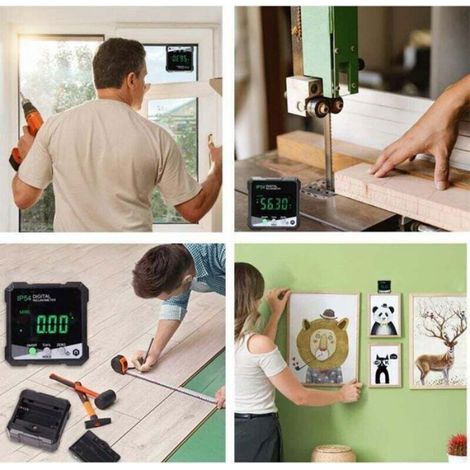 Inclinomètre Numérique - Ecran LCD Rétroéclairé - Base Magnétique - Précision ±0,2° - Étanche IP54 - 360° Rotation - 1 Pièce (1/4)