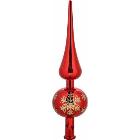 Accessoire pour sapin de Noël,Pointe de Sapin de Noël, Topper Sapin de Noël, Cimier Sapin de Noel, Noël Arbre Topper Décoration, Christmas Tree Top pour Décoration de Noël. (Rouge) (1/5)