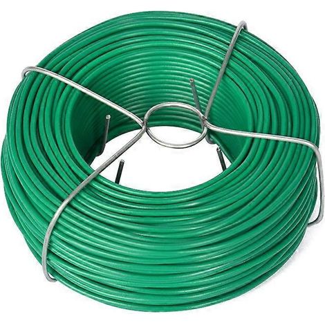 Fil de ligature pour plantes - Diamètre : 2,1 mm - 50 m - Revêtement PVC - Vert (1/4)