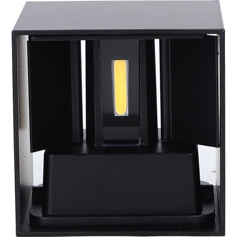 Applique murale LED extérieure étanche 85-265V 3000-3200K, carrée, en aluminium, à intensité variable (noire, 6W) (1/5)