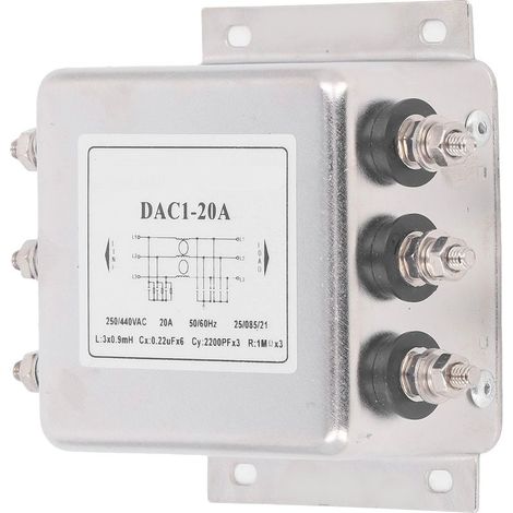 Filtre CEM Triphasé 3 Fils 250V-440V 50/60Hz Suppresseur de Brouillage Anti-Interférence (1/5)