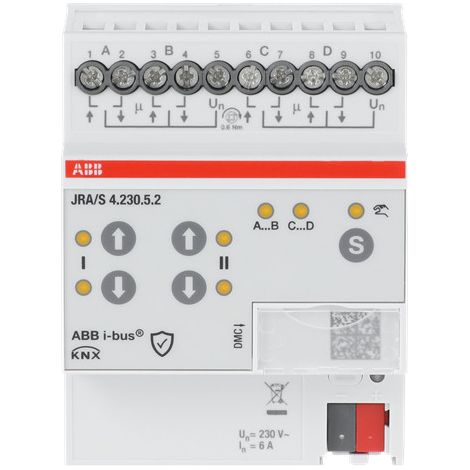 Busch-Jaeger Attuatore per tapparelle 4 volte 230V, comando manuale e determinazione automatica del tempo di percorrenza (JRA/S4.230.5.2), 2CDG110289R0011