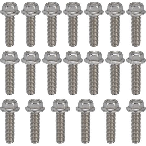 20 Pièces Vis M10x1.5 A2-70 Inoxydable Boulon Tête Hexagonale à Collerette avec Rondelle DIN6921 M10x40 (1/5)
