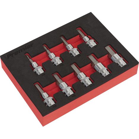 Sealey Premier Hex Socket Bit Set 3/8""Sq Drive 9pc AK6240