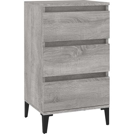 Maison Exclusive - Mesita de noche madera contrachapada gris Sono (1/5)