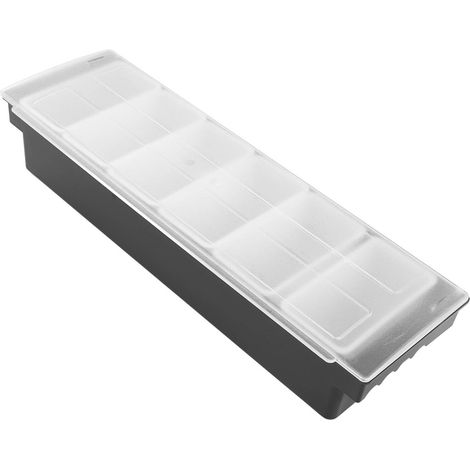 Gewürzbox mit Deckel, mehrere Fächer für Salz, Zucker, Nüsse, Süßigkeiten, Trockenfrüchte, schwarz, 6 Fächer (1/5)