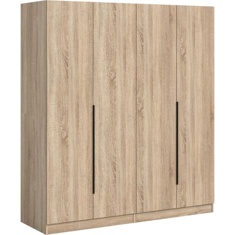 Kopenhagen Kleiderschrank 4 Türen Eiche Dekor.