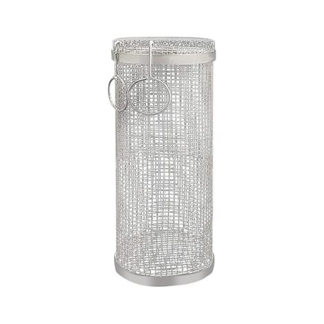 Panier à griller à roulettes, panier cylindrique en acier inoxydable - 20 x 9 x 9 cm (1/5)