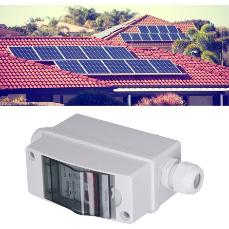 Disjoncteur miniature 2P, interrupteur sectionneur 1000V CC, disjoncteur miniature 25A CC pour systèmes photovoltaïques solaires, avec indice d'étanchéité IP65. (1/5)