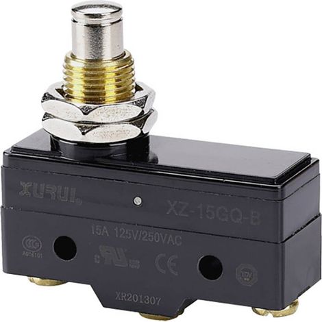 Microinterruttore 250 V/AC, 15 A, 1 on/(on) XZ-15GQ-B momentaneo 1 pz.